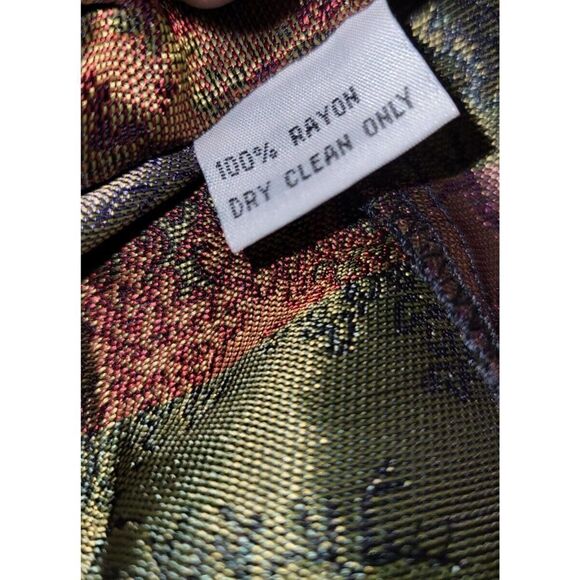 Vtg LA Parfait Chinese Floral Jacket Kimono Robe Black Medium - Picture 6 of 9